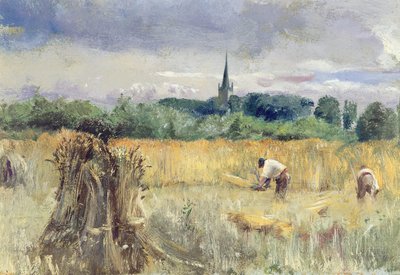 Harvest Field, Stratford-upon-Avon by John William Inchbold