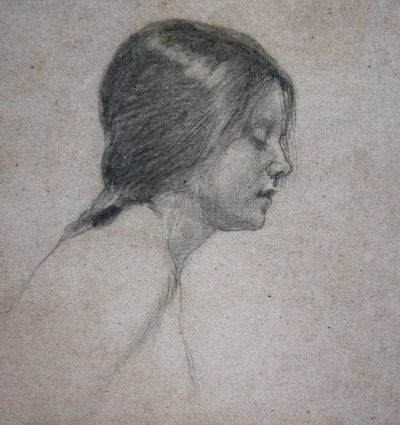 Head of a Young Girl, c.1880 by John William Waterhouse