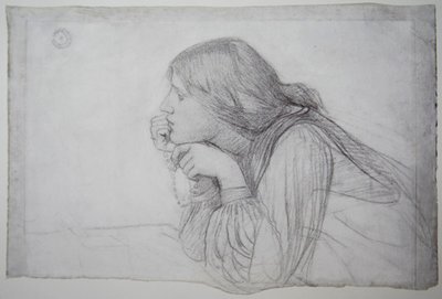 Study of a female figure with Rosary by John William Waterhouse