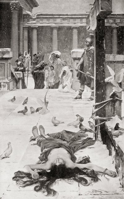 The martyrdom of Saint Eulalia, after the painting by John William Waterhouse, from Hutchinson