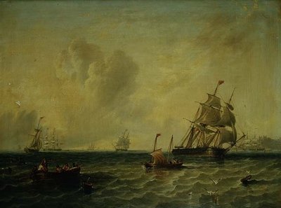 Shipping in a Light Breeze off Whitby by John Wilson Carmichael
