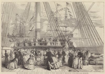 The Naval Review, Dance on Board HMS Caesar, 91, Captain Robb by John Wilson Carmichael