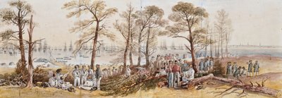 The Officers and Seamen of the Fleet on Shore at Nargen by John Wilson Carmichael