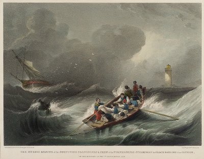 The Heroic Rescue of the Passengers and Crew of the Steamship Forfarshire, by Grace Darling and Her Father, on the Morning of September 7 by John Wilson Carmichael
