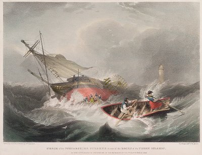 The sinking of the Forfarshire steamboat on the rocks of the Farne Islands by John Wilson Carmichael
