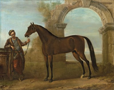 The Godolphin Arabian, Held by a Groom, in a Landscape with a Ruined Arch, 1731 by John Wootton