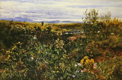 Extensive Landscape with Wild Flowers, c.1855-1860 by John Wright Oakes