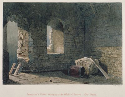 Interior view of a tower belonging to London Wall at Old Bailey, City of London by John Wykeham Archer