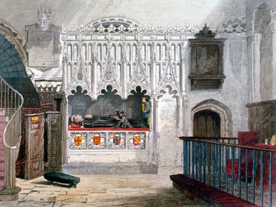 Monument in the Church of St Bartholomew-the-Great, Smithfield, City of London by John Wykeham Archer