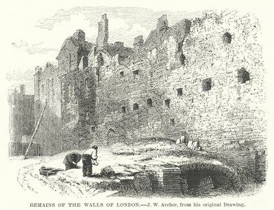 Remains of the Walls of London by John Wykeham Archer