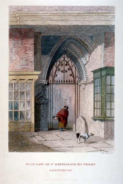 West Gate of the Old Priory of St Bartholomew-the-Great, Smithfield, City of London, 1851 by John Wykeham Archer
