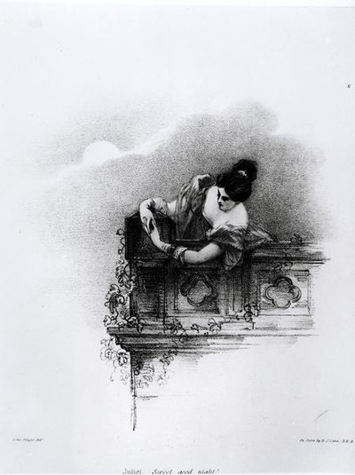 Fanny Kemble as Juliet, Sweet Good Night, engraved by Richard James Lane by John after Hayter