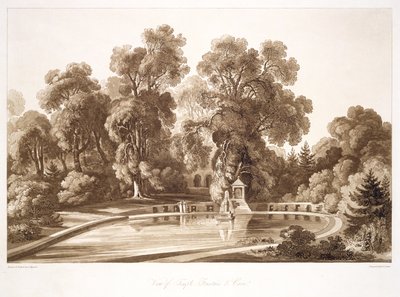 View of the Temple Fountain and Cave, Sezincote by John after Martin