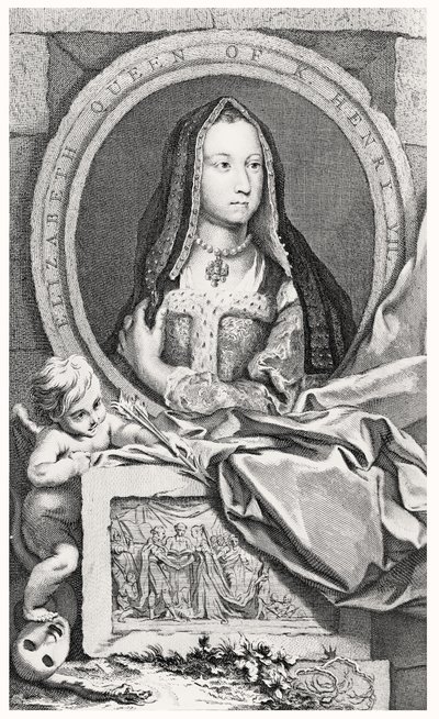 Portrait of Elizabeth of York (1465-1503) 1747 by John and Paul after Knapton