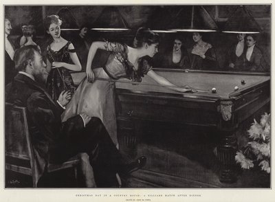 Christmas Day in a Country House, a Billiard Match after Dinner by John da Costa