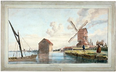Riverbank View of Wandsworth, London by John william Edy