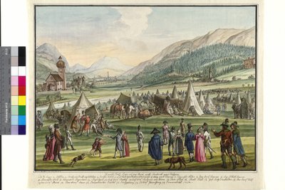 Imperial Russian Encampment on the Neurauth at Innsbruck 1799 by Jokob Placidus Altmutter