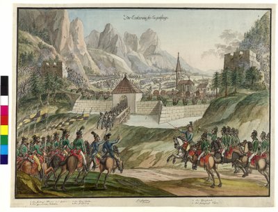 The Conquest of the Luziensteig by Austrian Troops 1799 by Jokob Placidus Altmutter