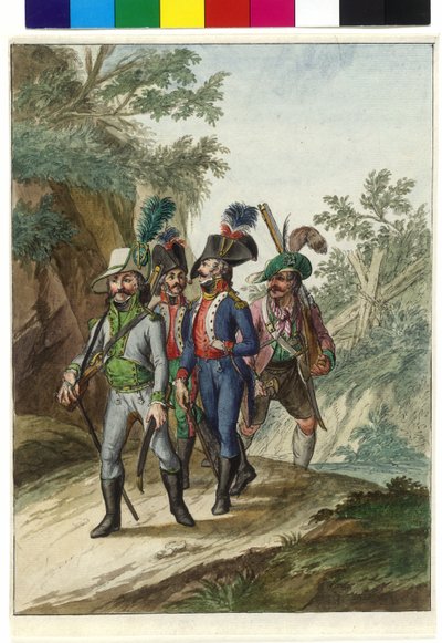 Tyrolese Riflemen Escorting Captives by Jokob Placidus Altmutter