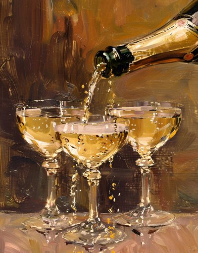Golden Champagne Pour by Jolly and Dash