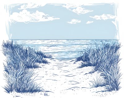 Sandy Beach Path by Jolly and Dash
