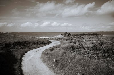 Locquirec in Brittany and La Roche Tombee, Falling Rock, 2022 by Jon Nicholson