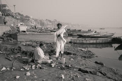 Manikarnika Ghat, Varanasi, 2016 by Jon Nicholson