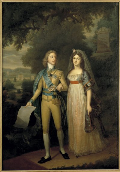 Portrait of Gustav IV Adolf of Sweden and Frederica Dorothea Wilhelmina of Baden, Queen of Sweden by Jonas Forsslund