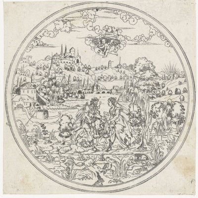 Diana and Endymion (Bottoms of Bowls: Landscapes with Biblical and Mythological Scenes series) by Jonas Silber