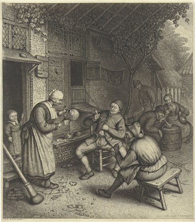Peasants on the Terrace of an Inn by Jonas Suyderhoef