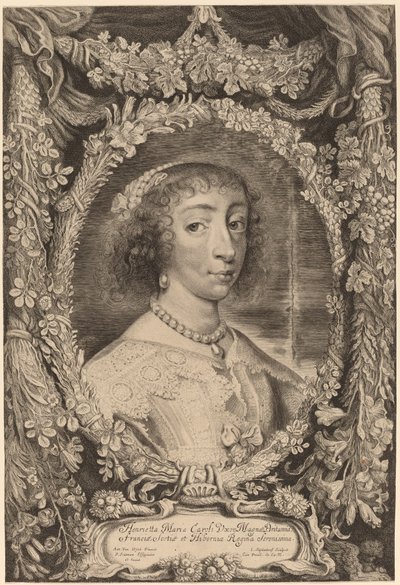 Henrietta Maria, Queen of England by Jonas Suyderhoff after Sir Anthony van Dyck