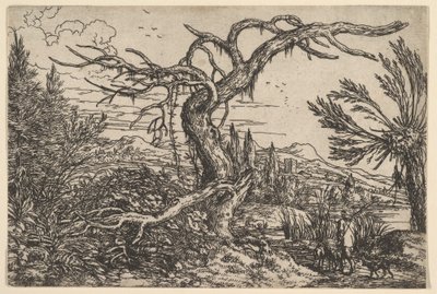 Landscape with a Hunter and his Dogs by Jonas Umbach