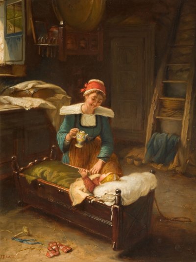 Interior with Mother and Child by Jonathon Pratt