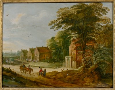 Travellers Passing Through a Village by Joos de (studio of) Momper