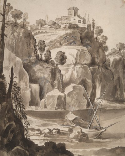 Rocky Coast with a Boat by Joos de Momper the younger
