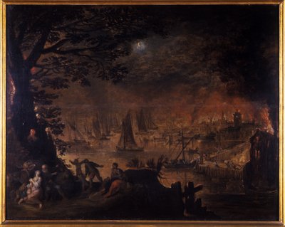 Burning Town by the Sea by Joos or Josse de Momper