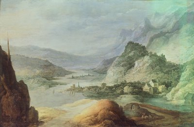 Landscape of mountains by Joos or Josse de The Younger Momper