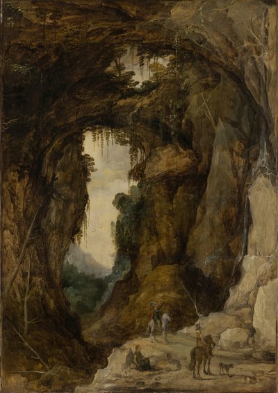 Landscape with Grotto and a Rider by Joos or Josse de The Younger Momper