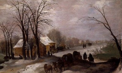 Travellers in the Snow by Joos or Josse de The Younger Momper