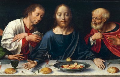 The Last Supper, Christ between John and Peter by Joos van Cleve