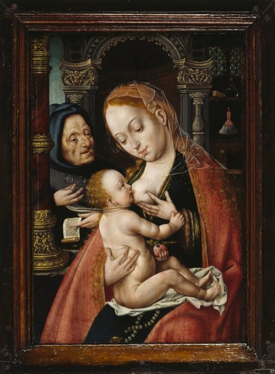 The Holy Family by Joos van Cleve Circle of .