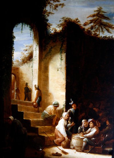 Peasants and Soldiers in a Courtyard by Joos van Craesbeeck