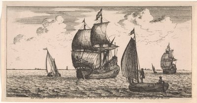 Receiving the Mail at Sea, Postcard (series title) by Joost van Geel