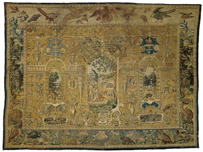 Grotesque Tapestry with Nebuchadnezzar and the Three Young Men in the Fire by Joost van Herseele
