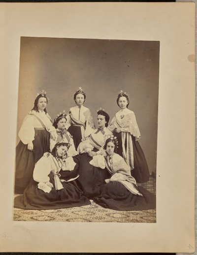 Group Portrait of Women with Crowns and Sashes by Jordan H. Abbott