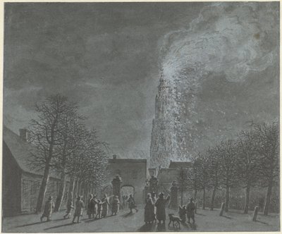 Fire in the Church Tower in Amersfoort by Jordanus Hoorn