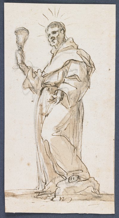 Standing Male Saint Holding a Chalice, late 17th century by Jorge Preu