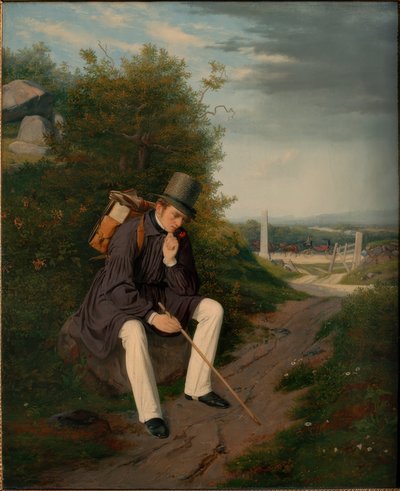 An Artist Resting on a Hike by Jorgen Roed