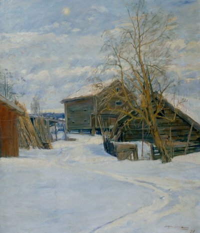 House in a Winter Landscape by Jorgen Sorensen