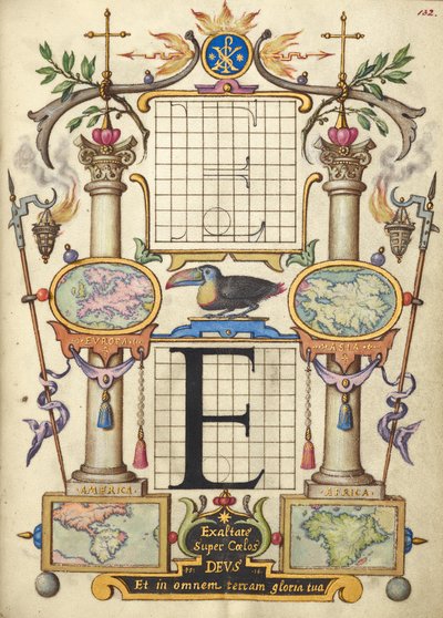 Guide for Constructing the Letter E by Joris Hoefnagel
